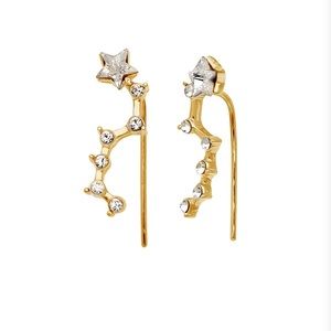 Constellation Star Climber Earrings Gold